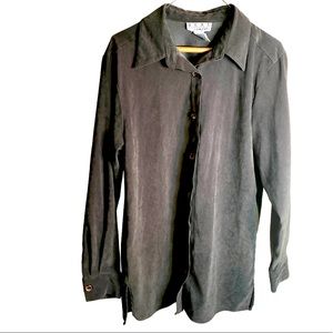 Real Comfort Hunter green button down top size M